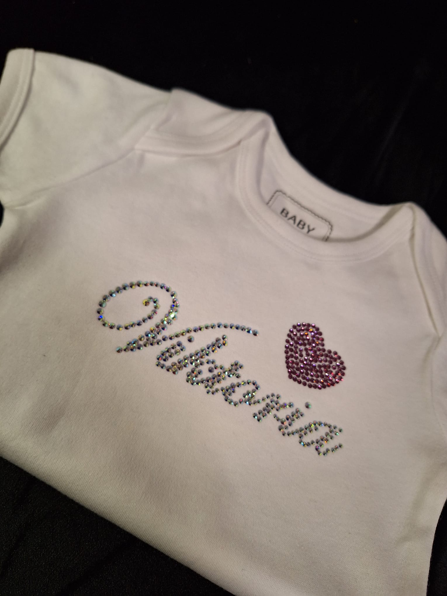Body Bebe Personalizat Cristale – Cadou Unic și Delicat - imagine 2