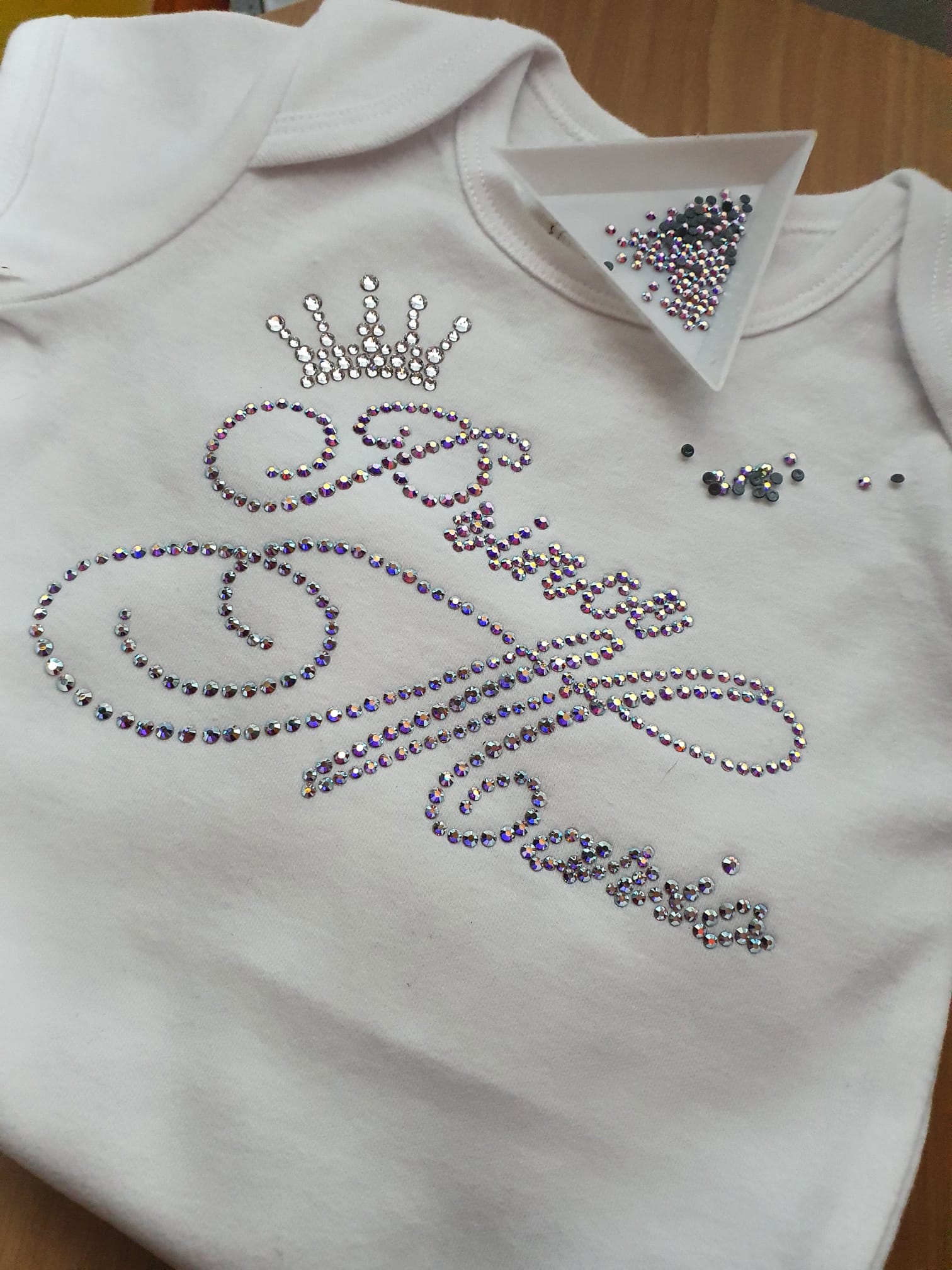 Body bebe personalizat cu nume si coronita din cristale