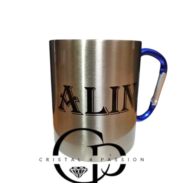 cana metalica personalizata cu nume logo poza