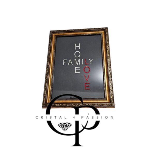 tablou decorativ cu cristale HOME lucrat manual