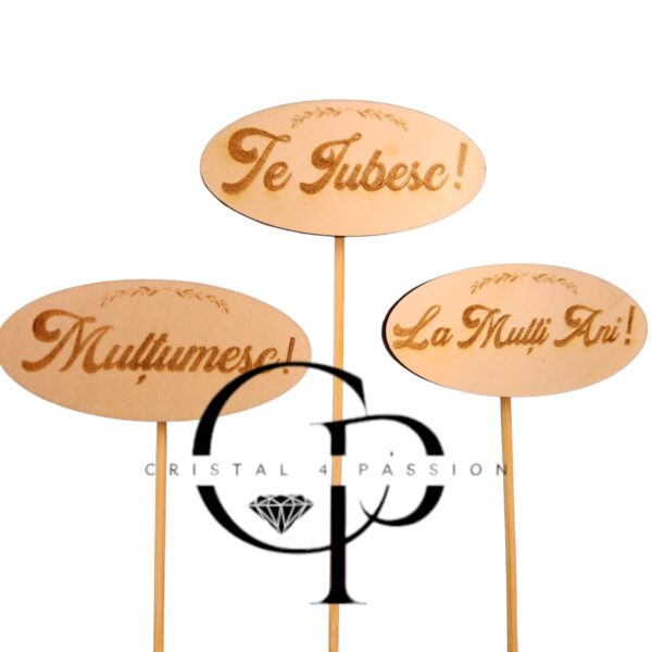 set topper aranjamente florale lemn cristal4passion