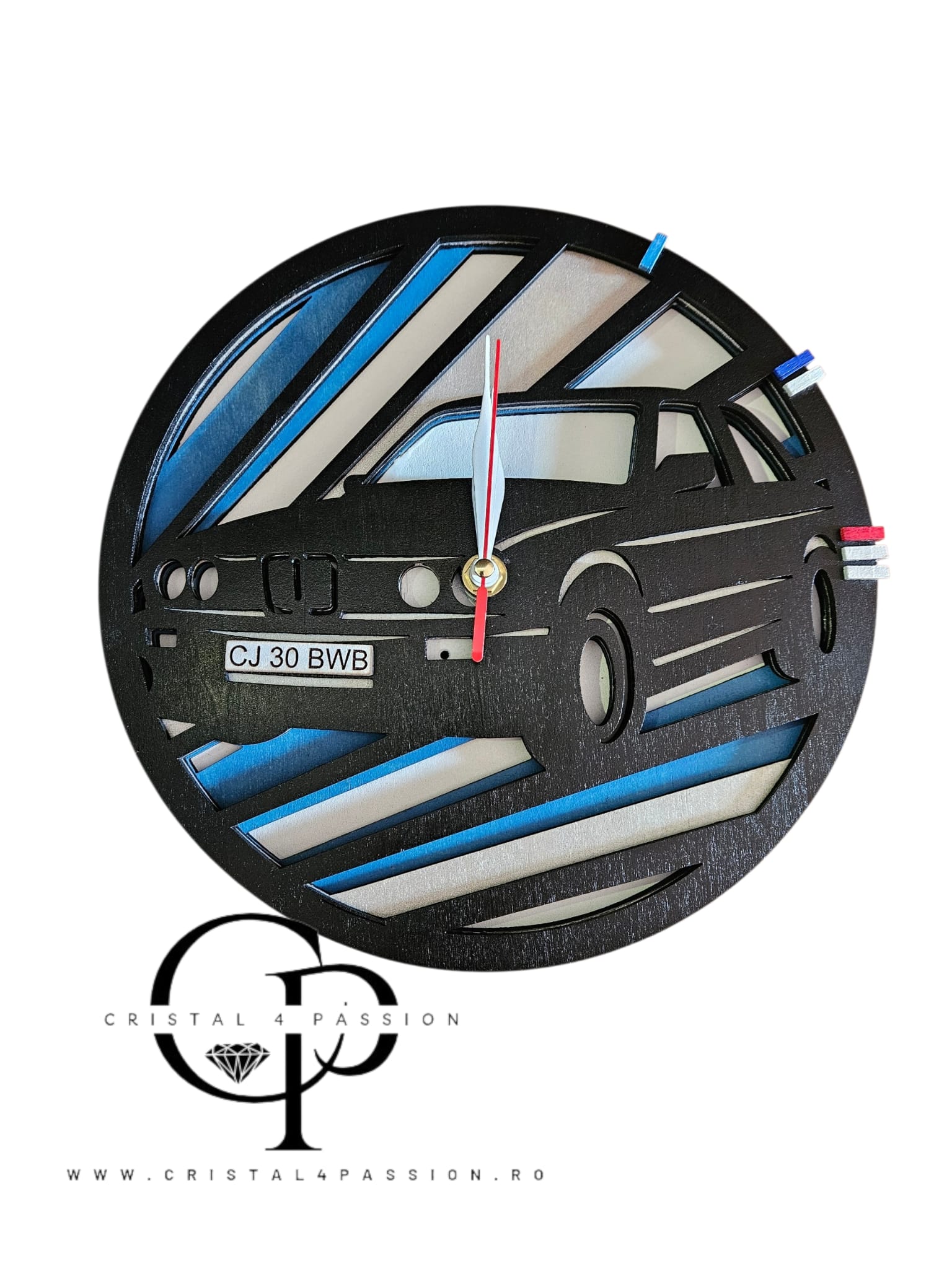 ceas custom la comanda lemn personalizat cristal4passion